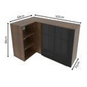 Ver imagem 2 de Armário Aéreo de Canto com Adega Acoplada Madesa Lux 1 Porta Rustic/Preto Cor:Rustic/Preto