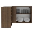 Ver imagem 3 de Armário Aéreo de Canto com Adega Acoplada Madesa Lux 1 Porta Rustic/Preto Cor:Rustic/Preto