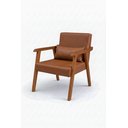 Ver imagem 2 de Poltrona Aurora C/ Almofada Corino Pés de Madeira Resistente:terra Cota