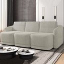 Ver imagem 2 de Sofá Cama Casal para Sala 246cm Polska K04 Bouclê Bege - Mpozenato