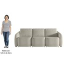 Ver imagem 5 de Sofá Cama Casal para Sala 246cm Polska K04 Bouclê Bege - Mpozenato