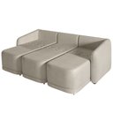Ver imagem 6 de Sofá Cama Casal para Sala 246cm Polska K04 Bouclê Bege - Mpozenato