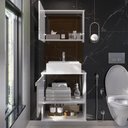 Ver imagem 2 de Gabinete de Banheiro Lotus Movelove 2 Portas com Espelheira Branco