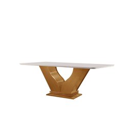 Mesa para Sala de Jantar Retangular Tampo com Vidro Safira - 2