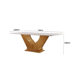 Mesa para Sala de Jantar Retangular Tampo com Vidro Safira - 3