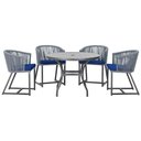 Ver imagem 1 de Mesa com 4 Cadeiras e Noronha Estofado 10 Trama Original Prata