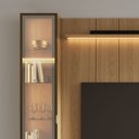 Ver imagem 3 de Estante para TV Home Theater 75" 100% MDF 254cm 3 Portas 2 Cristaleiras Vidro Reflecta LED Carvalho