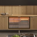 Ver imagem 7 de Estante para TV Home Theater 75" 100% MDF 254cm 3 Portas 2 Cristaleiras Vidro Reflecta LED Carvalho