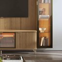 Ver imagem 3 de Estante para TV até 75 Polegadas com 2 Cristaleiras Vidro Reflecta 100% MDF com LED Neon Float
