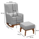 Ver imagem 3 de Poltrona Amamentação Balanço Cadeira Descanso Aquila Retrô Puff Linho - Twdecora