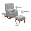 Ver imagem 4 de Poltrona Amamentação Balanço Cadeira Descanso Aquila Retrô Puff Linho - Twdecora