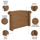 Ver imagem 5 de Cabeceira Cama Box Queen 160cm Provença e Recamier Veneto P02 Sintético Caramelo - Mpozenato