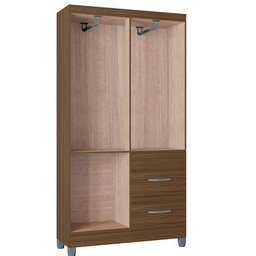 Roupeiro Solteiro 4 Portas 837 Castanha Poqq Castanha - 5