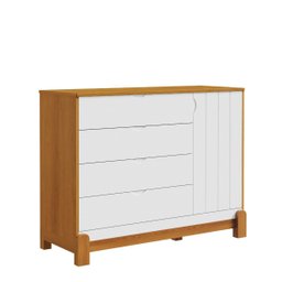 Cômoda com Porta e 4 Gavetas Lotus Branco/savana Reller - 1