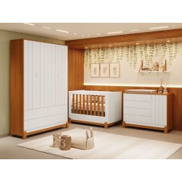 Cômoda com Porta e 4 Gavetas Lotus Branco/savana Reller - 3