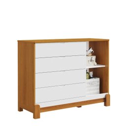 Cômoda com Porta e 4 Gavetas Lotus Branco/savana Reller - 2