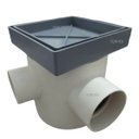 Ver imagem 1 de Ralo Invisível 10x10 Cinza Banheiro modelo Porcelanato Colar Piso com Caixa Sifonada - Ficone Reis