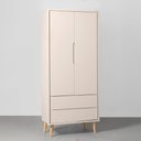 Ver imagem 1 de Guarda-Roupa Theo 2 Portas com Pés Retrô Natural - Areia Abra Casa