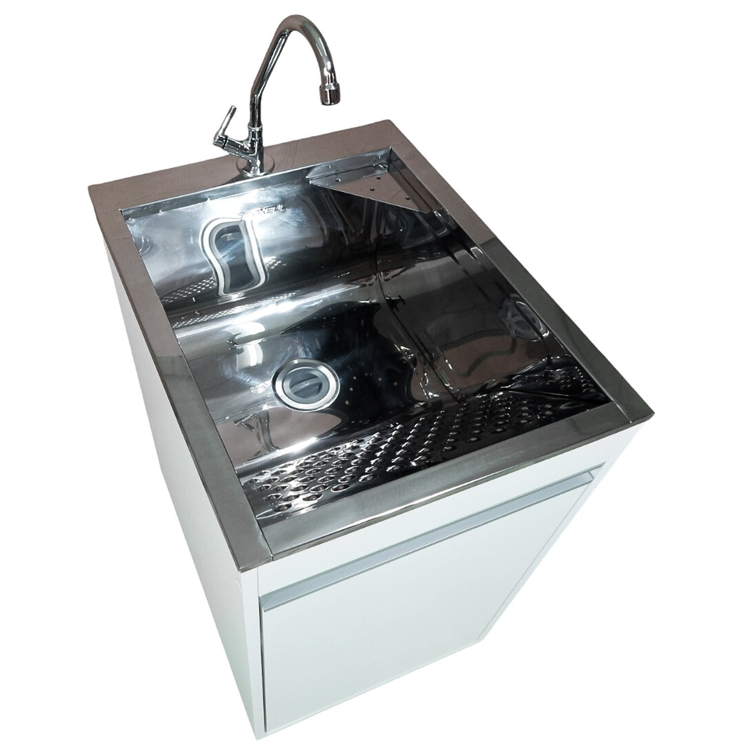 Tanque de Inox 30l com Torneira de Bancada Gabinete Mdf 44cm - 5