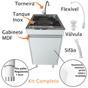 Ver imagem 4 de Tanque de Inox 30l com Torneira de Bancada Gabinete Mdf 44cm