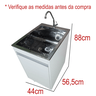 Tanque de Inox 30l com Torneira de Bancada Gabinete Mdf 44cm - 3