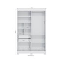 Ver imagem 3 de Guarda-Roupa Solteiro 2 Portas de Correr e 2 Gavetas Clean Branco