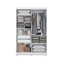 Ver imagem 4 de Guarda-Roupa Solteiro 2 Portas de Correr e 2 Gavetas Clean Branco