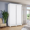Ver imagem 1 de Guarda-Roupa Solteiro 2 Portas de Correr e 2 Gavetas Clean Branco