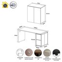 Ver imagem 2 de Mesa Escrivaninha F5 Office sem Gavetas MDP 150cm Cinza com Balcão e Armário Aéreo F5 Office