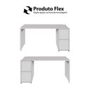 Ver imagem 4 de Mesa Escrivaninha F5 Office sem Gavetas MDP 150cm Cinza com Balcão e Armário Aéreo F5 Office