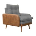 Ver imagem 4 de Poltrona do Papai Reclinável 5 Posições Linho Grafite com Corino Nozes