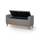 Ver imagem 2 de Banco Recamier Baú para Quarto Casal 150cm Linho com Base de Madeira Sofatec