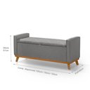 Ver imagem 3 de Banco Recamier Baú para Quarto Casal 150cm Linho com Base de Madeira Sofatec