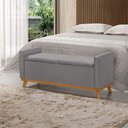 Ver imagem 1 de Banco Recamier Baú para Quarto Casal 150cm Linho com Base de Madeira Sofatec