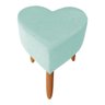 Puff Decorativo Romantico Coração Suede Pés Palito Azul Celeste - 1