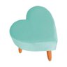 Puff Decorativo Romantico Coração Suede Pés Palito Azul Celeste - 2