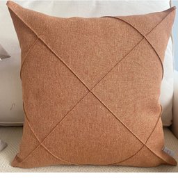 Capa de Almofada Drapeada Linho Terracota 43cm - 2