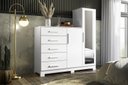 Ver imagem 1 de Cômoda 5 Gavetas 2 Portas com Espelho New Master Branco - Albatroz