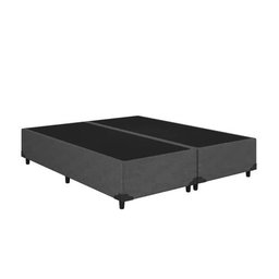 Cama Box Baú King Bipartido Linhão Cinza Com Pistão A Gás - 5