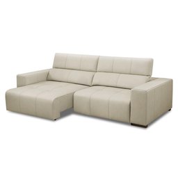 Sofá Retrátil Reclinável 4 Lugares 290cm Mare L08 Couro Off - Mpozenato - 2