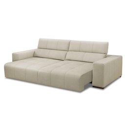 Sofá Retrátil Reclinável 4 Lugares 290cm Mare L08 Couro Off - Mpozenato - 1