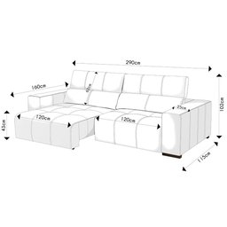 Sofá Retrátil Reclinável 4 Lugares 290cm Mare L08 Couro Off - Mpozenato - 10
