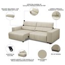 Ver mais imagens de Sofá Retrátil Reclinável 4 Lugares 290cm Mare L08 Couro Off - Mpozenato