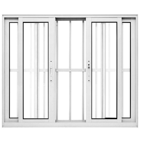 Janela de Correr Alumínio Branco 04 Folhas c/Grade Maxx - 120x120