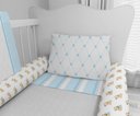 Ver imagem 3 de Kit Berço Enxoval de Bebê Urso Jardim Flores Azul