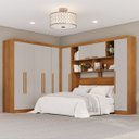 Ver imagem 1 de Guarda-Roupa Casal Modulado de Canto 9 Portas 2 Gavetas Multimóveis Crsal-Grp Cinamomo/Off White