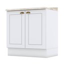 Ver imagem 1 de Balcão 2 Portas 80 Cm Nova York Branco com Tampo Calcare - Henn