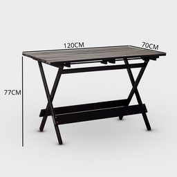 Conjunto Dobrável de Mesa 120x70 e 04 Cadeiras Cor Preta - 4