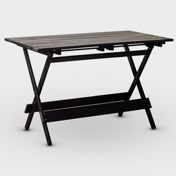 Conjunto Dobrável de Mesa 120x70 e 04 Cadeiras Cor Preta - 2
