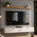 Ver imagem 1 de Rack para TV 75" 180cm MDP com Portas Basculantes Off White Mpozenato